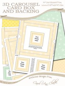 3D New Baby Carousel Coordinating Card Box Kit