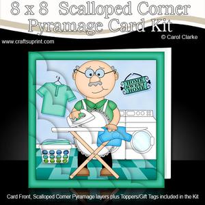8 x 8 Bert Does the Ironing Scalloped Corner Kit