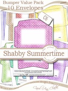 Bumper Value Pack of C6 Envelopes in Shabby Summertime Colours