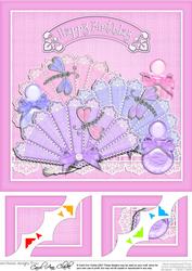 8 x 8 Fans Birthday Scalloped Corner Topper