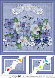 8 x 8 Violas Birthday Scalloped Corner Topper