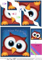 Hoot the Owl 2nd Birthday Side Stacker Topper