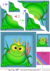 Freddy Frog 2nd Birthday Side Stacker Topper