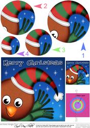 Xmas Robin Circle Pyramage Topper