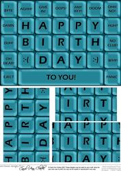 A5 Novelty Fun Computer Keyboard Greetings Pyramage Topper