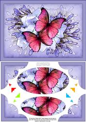 A5 Butterflies N Flowers Scallop Corner Side Stacker