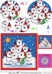 Xmas Polar Bears Circle Pyramage Topper
