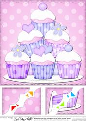 8 x 8 Cupcakes Felties Scalloped Corner Topper