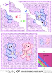 Happy Birthday to My Twin Brother Elephants Wavy Corner