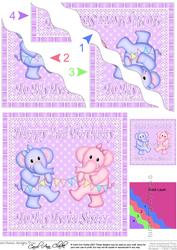 Happy 2nd Birthday to My Twin Sister Elephants Wavy Corner