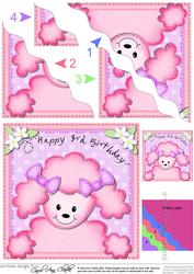 Bon Bon Poodle Dog 3rd Birthday Side Stacker Topper