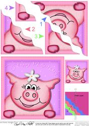 Zoe Piggy 3rd Birthday Side Stacker Topper