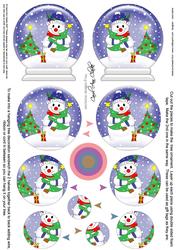 3D Xmas Snowman Snow Globe Shaped Tree Decoration