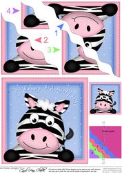 Debra Zebra 3rd Birthday Side Stacker Topper