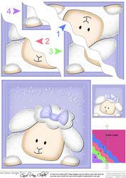 Little Lamb 4th Birthday Side Stacker Topper