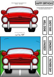 Sports Car Quick Card N 3D Decoupage