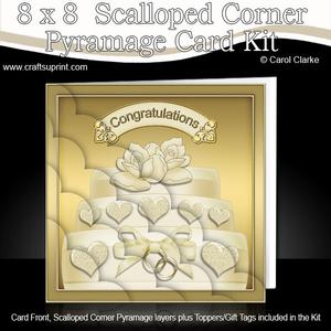 8 x 8 Wedding Cake Scalloped Corner Kit