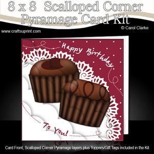 8 x 8 Birthday Chocolates Scalloped Corner Kit