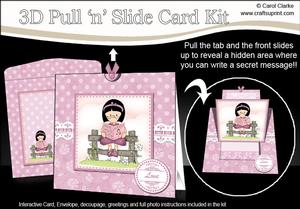 3D Roz Loves Reading Pull N Slide Kit with 3D Decoupage