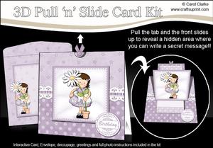 3D Suzi Loves Gardening Pull N Slide Kit with 3D Decoupage
