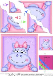 Hilda Hippo 5th Birthday Side Stacker Topper