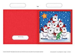 Xmas Polar Bears Quick Cut and Fold Card