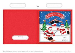 Xmas Skiing Santa Quick Cut and Fold Card