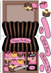 The Little Fondant Fancies Shop Shaped Card N Decoupage