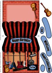 The Little Guitar Shop Shaped Card N Decoupage