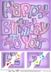 8 x 8 Happy Birthday Butterflies Scalloped Corner Topper