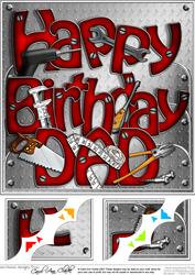 8 x 8 DIY Birthday Dad Scalloped Corner Topper