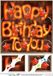 8 x 8 Birthday Stars Scalloped Corner Topper
