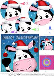 Xmas Milly Moo Cow Circle Pyramage Topper
