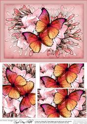 A5 Butterflies N Flowers Pyramage Topper