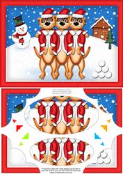 A5 Xmas Meerkats Scallop Corners and Pyramage