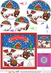 Xmas Rudolph Circle Pyramage Topper