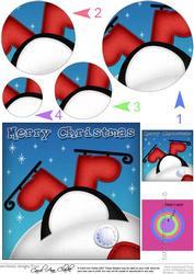 Xmas Ooops Penguin Circle Pyramage Topper