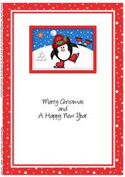 A5 Xmas Skating Penguin Matching Insert