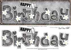 Large Dl Happy Birthday Denim N Daisies Quick Card Decoupage
