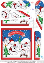 Xmas Polar Bears Fan Pyramage Topper