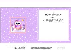 Xmas Little Hoot Owl Matching Insert Square Landscape