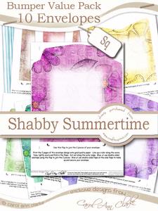 Bumper Value Pack of Square Envelopes in Shabby Summertime Colours