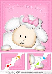 8 x 8 Little Lamb Scalloped Corner Topper