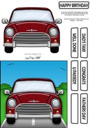 Mini Car Quick Card N 3D Decoupage