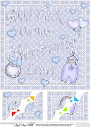 8 x 8 New Baby Maternity Leave Scalloped Corner Topper