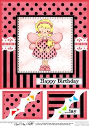 8 x 8 Fairy Fiz Birthday Scalloped Corner Topper