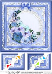 8 x 8 Spring Flowers Scalloped Corner Topper
