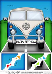 8 x 8 Fun Camper Van Scalloped Corner Topper