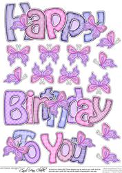 Birthday Butterflies 3D Decoupage Designs