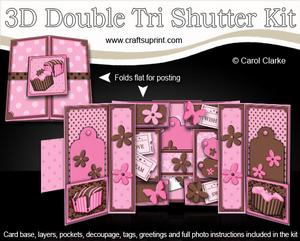 3D Fondant Fancies Double Tri Shutter Card Kit